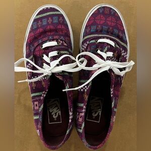 Vans Purple Aztec Geometric Canvas Sneakers